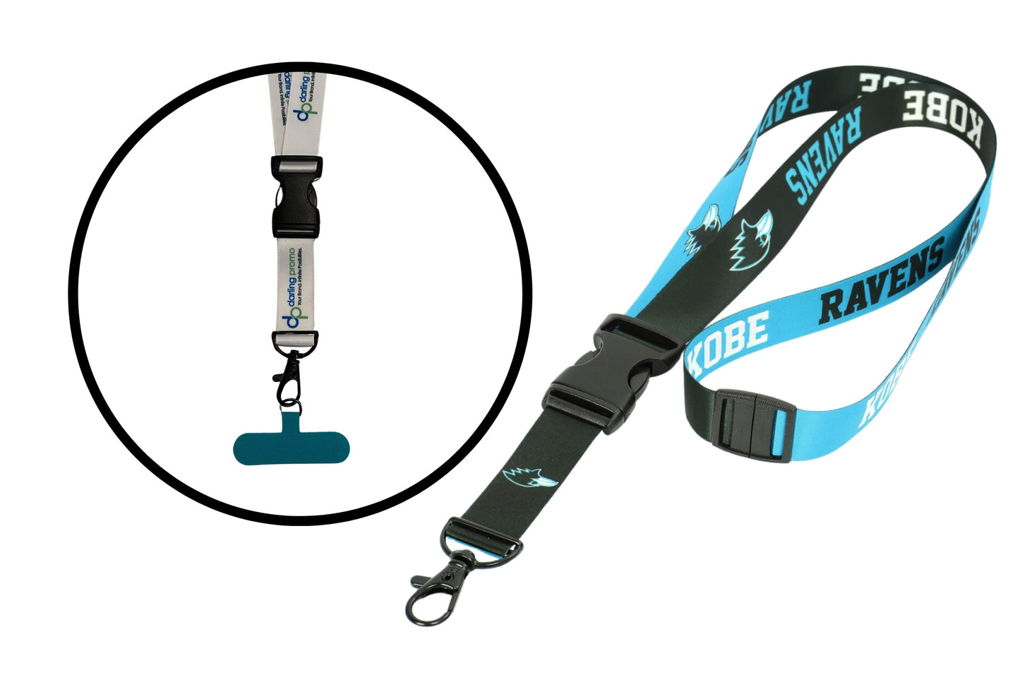 3/4" Full Color RPET Lanyard with Cell Phone Attachment, Safety Breakaway, and Badge Release Clip